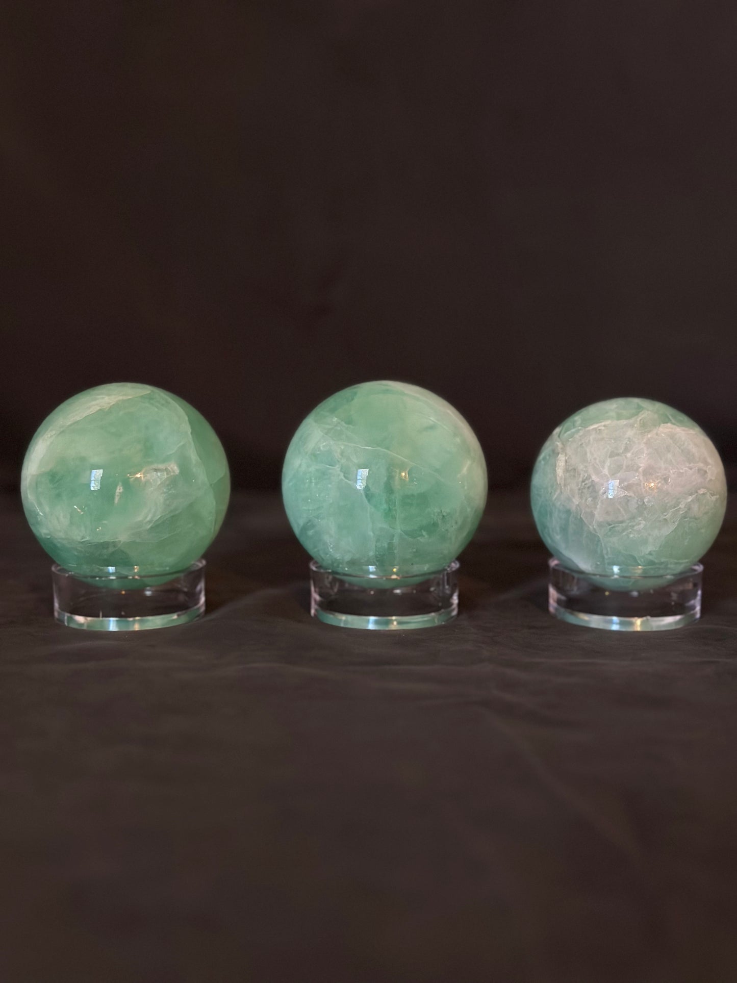 green fluorite spheres