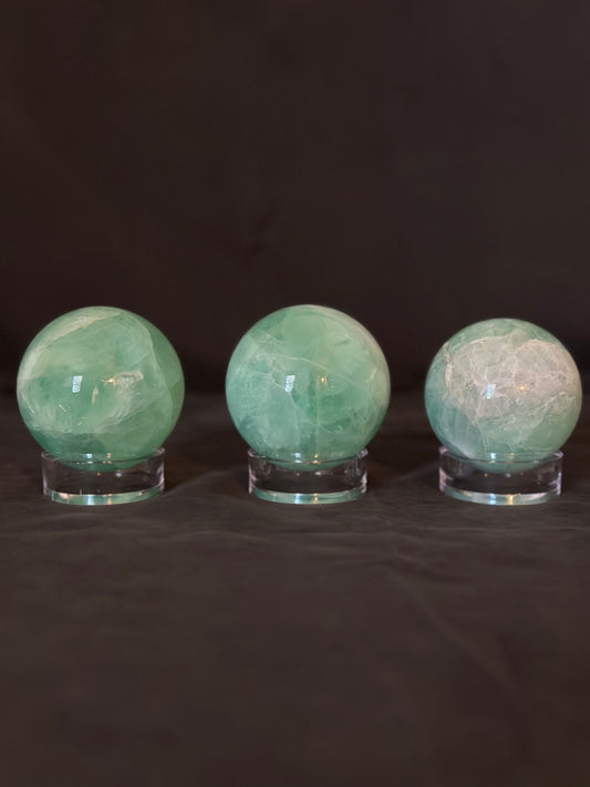 green fluorite spheres