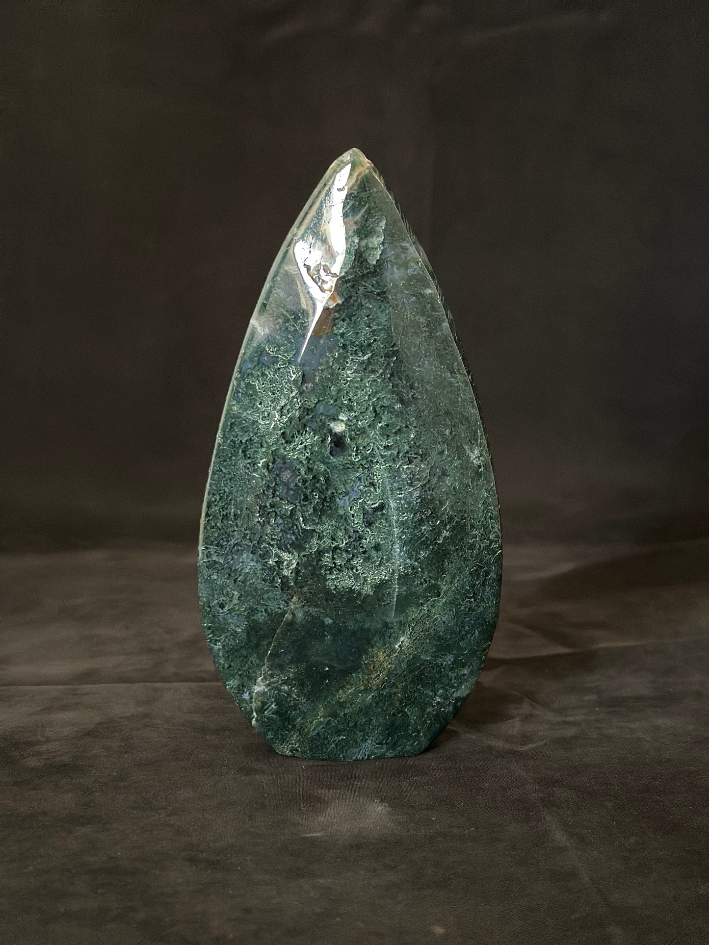 moss agate teardrop