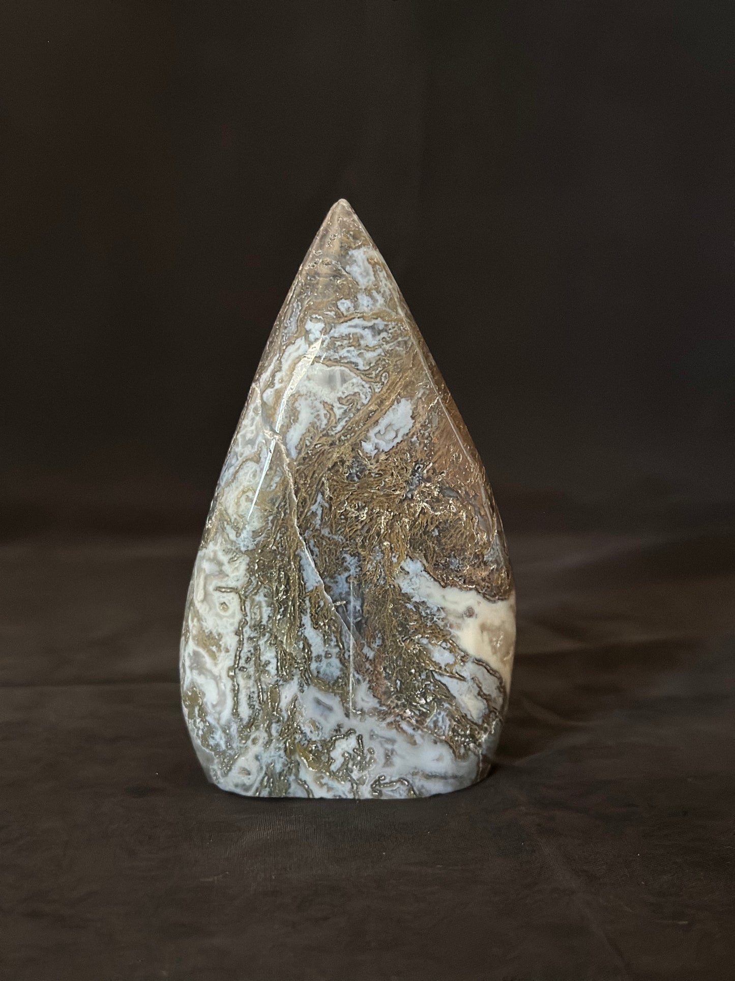 moss agate teardrop