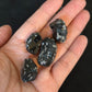 snowflake obsidian small raw chunks - set of 3