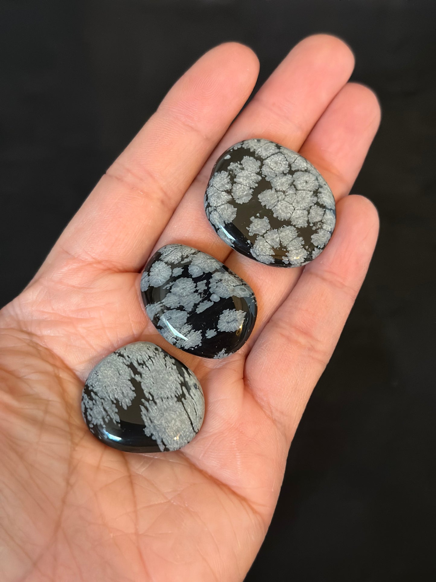 snowflake obsidian flat stone