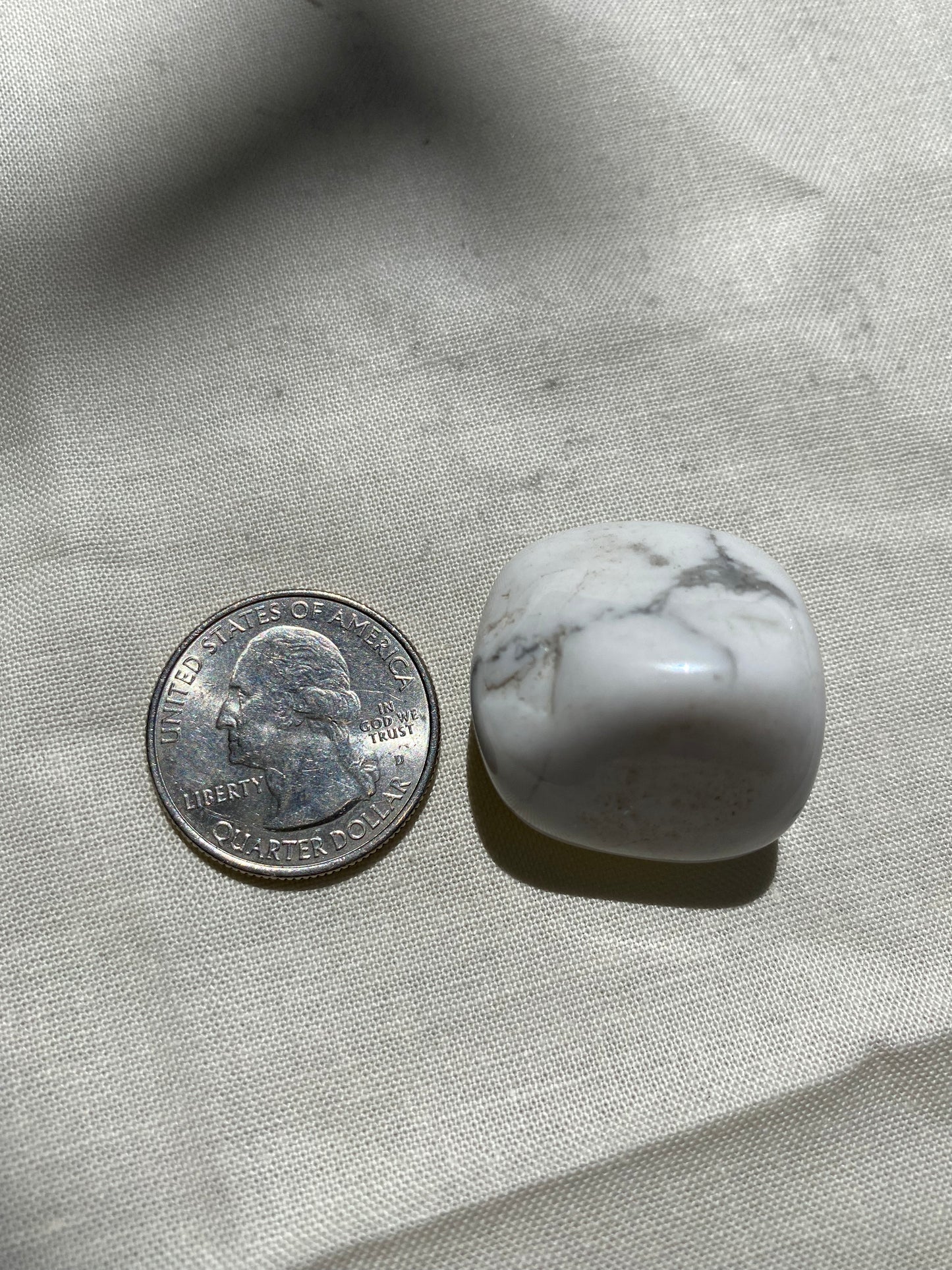 white howlite tumbled - set of 2