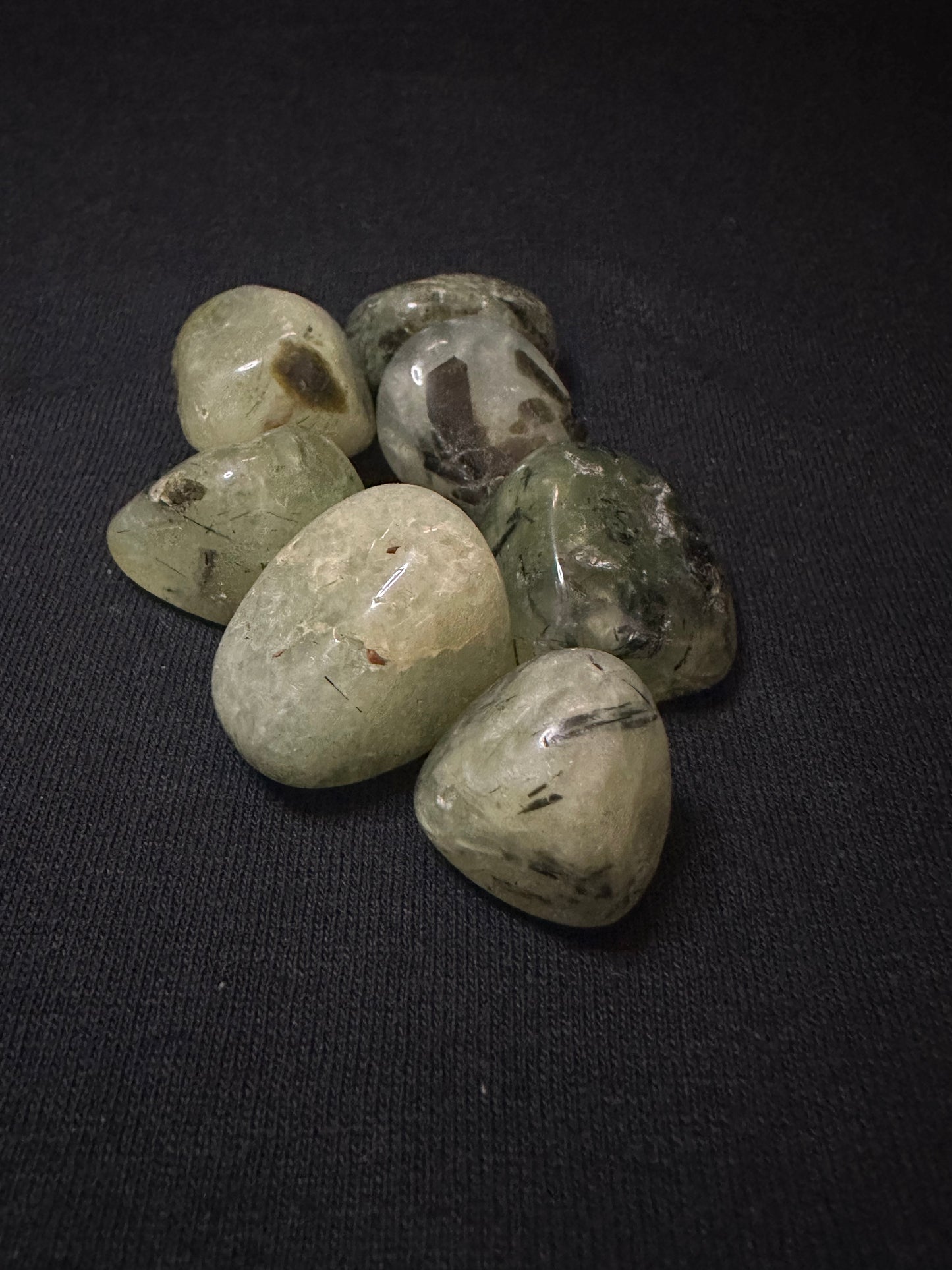 prehnite w/ rutile tumbled