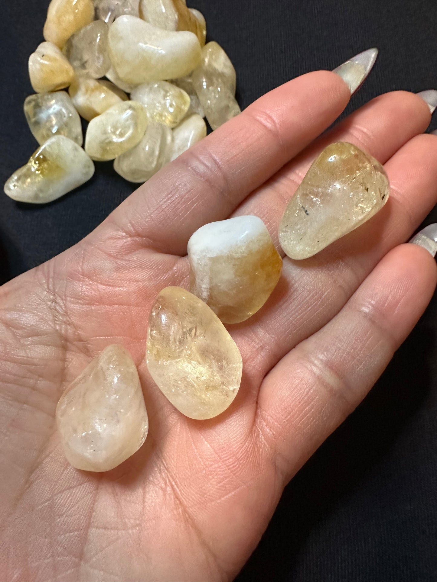 citrine tumbled stone - set of 3