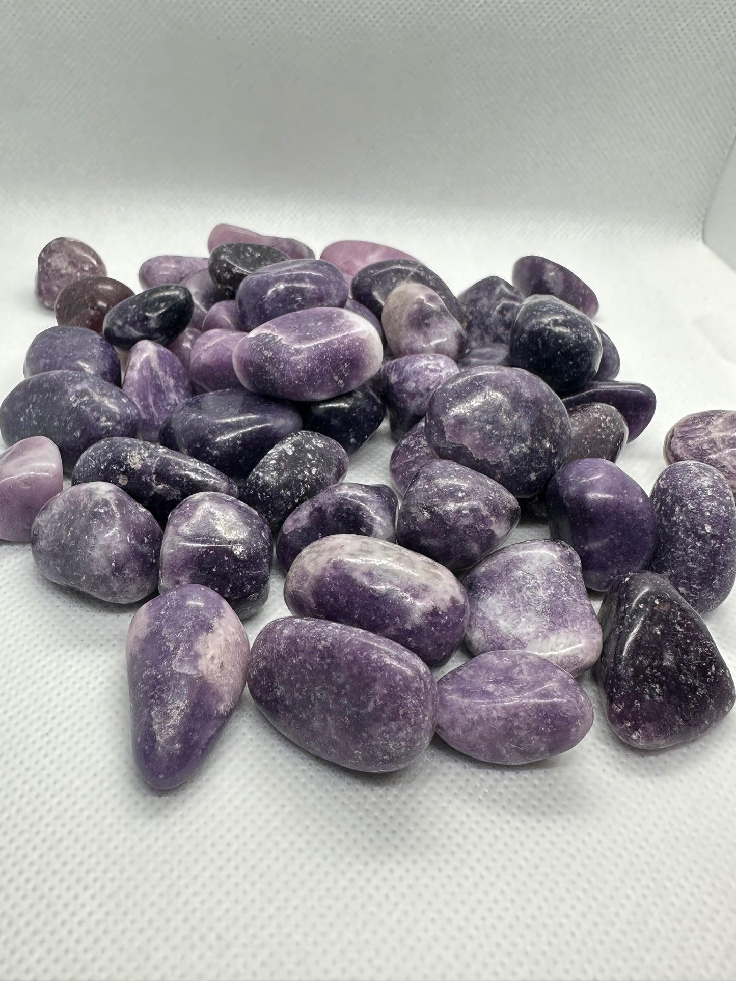 lepidolite tumbles - set of 5