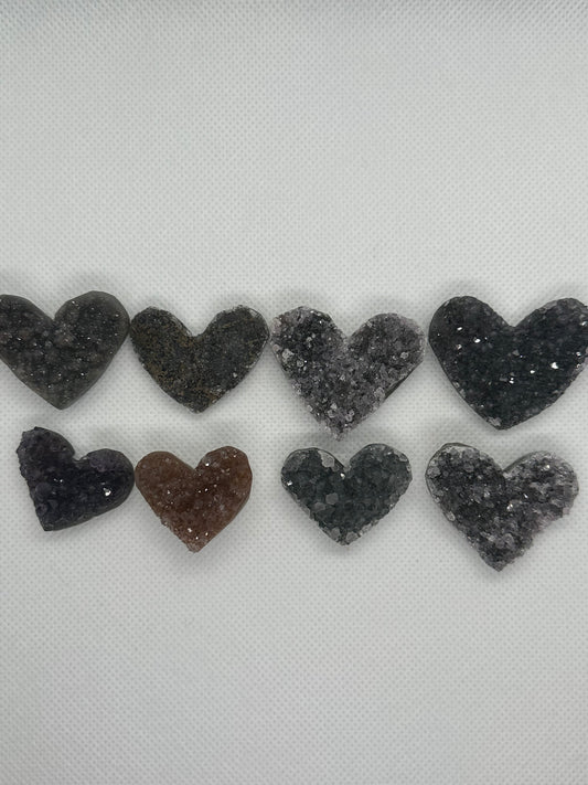 sugary (druzy) amethyst heart