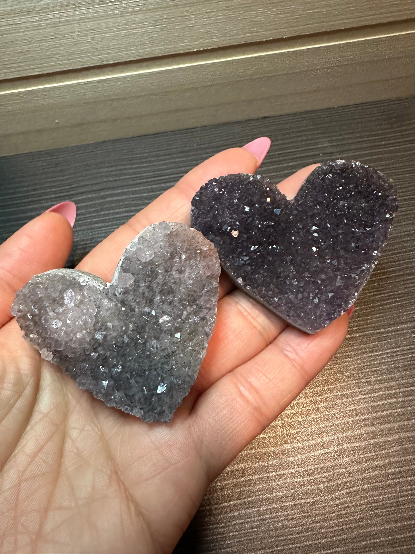 sugary (druzy) amethyst heart