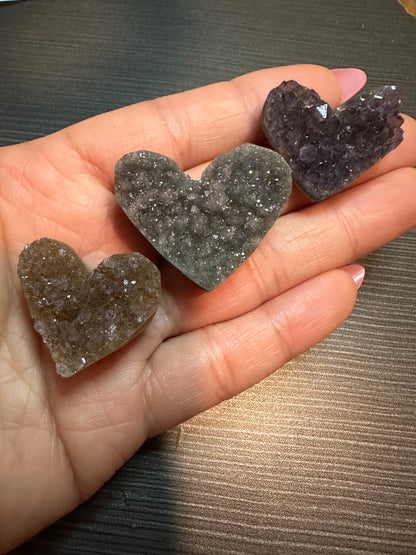 sugary (druzy) amethyst heart