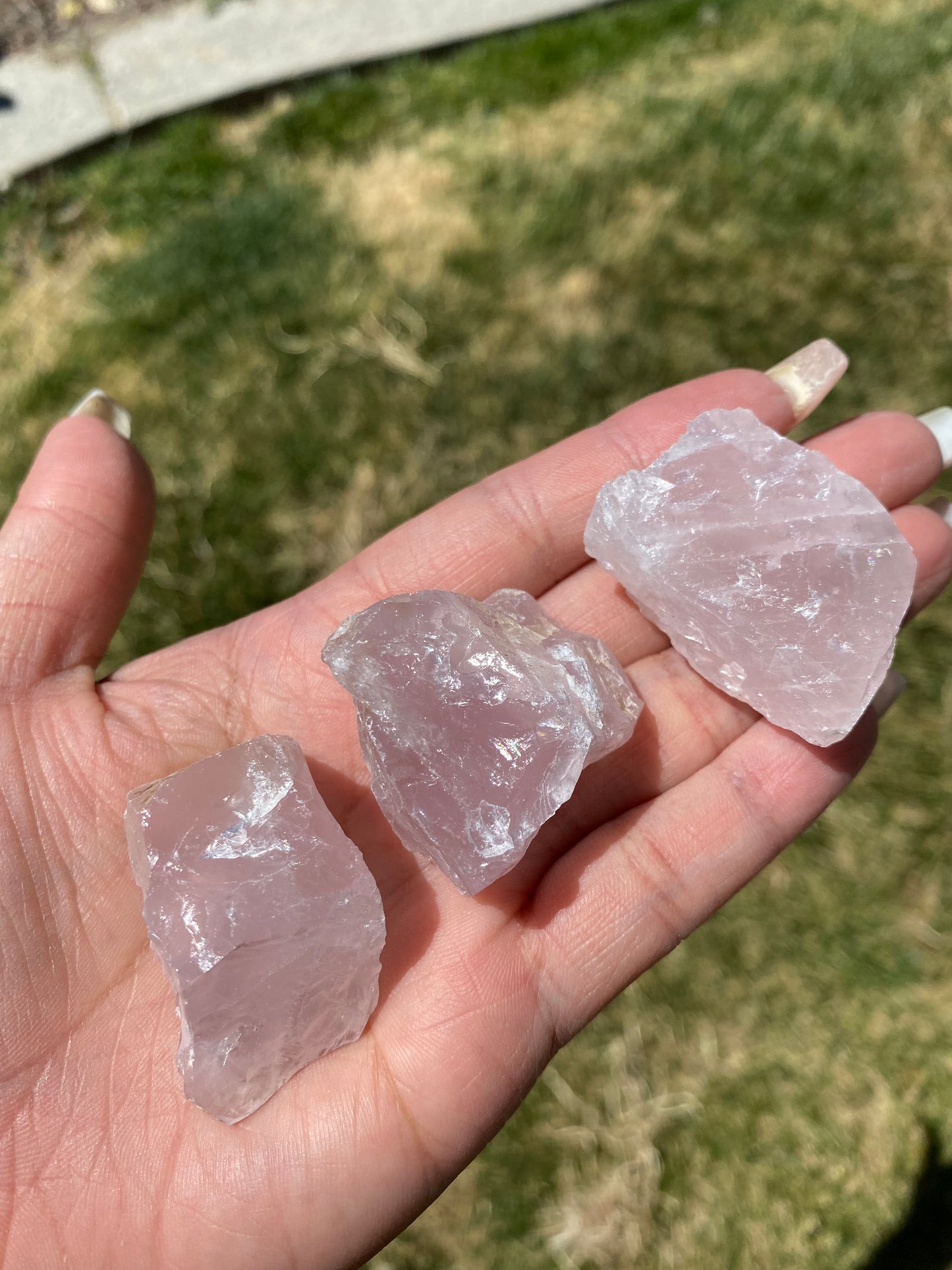 raw rose quartz - 2 pcs