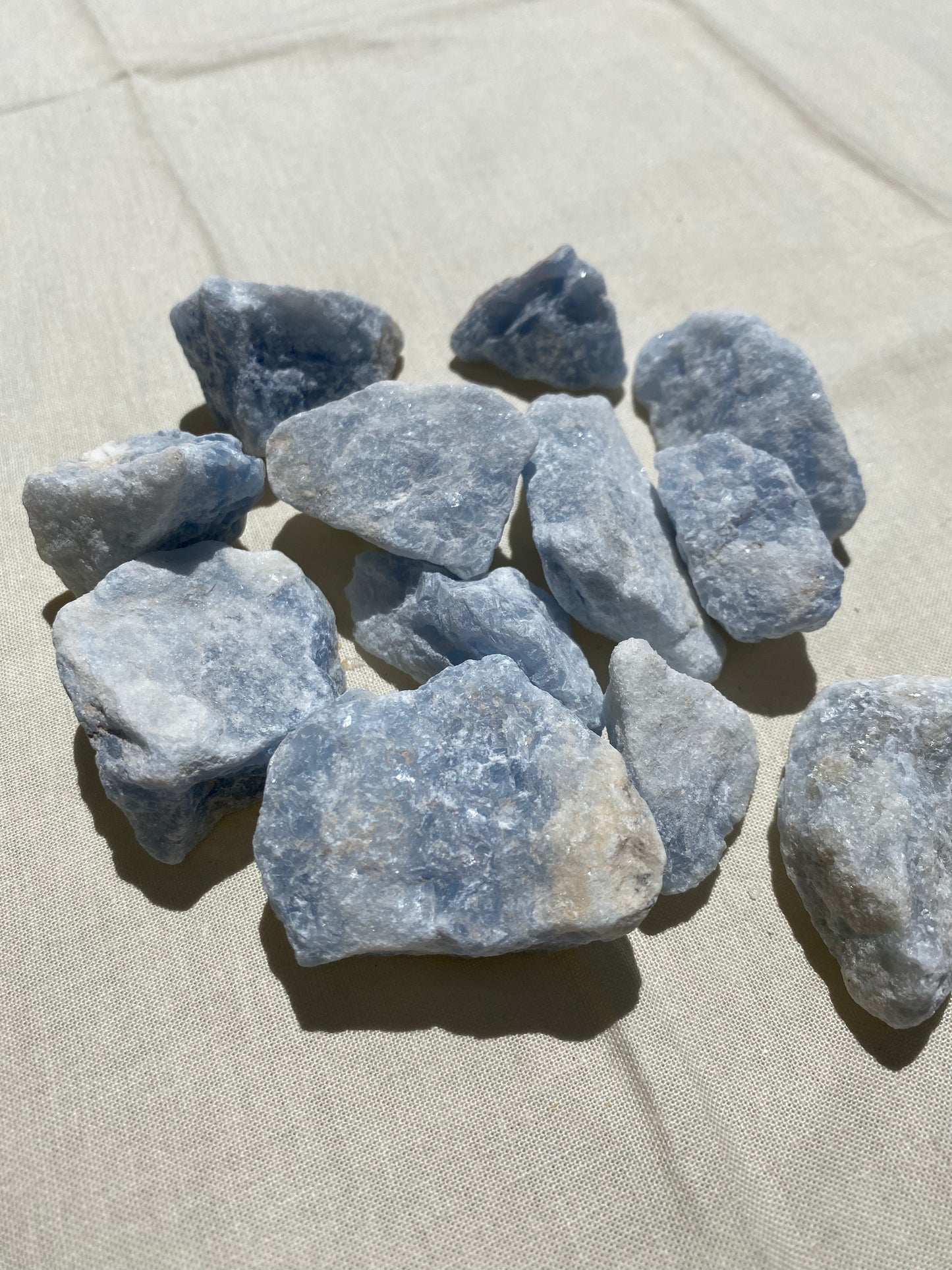 raw blue calcite - 2 pcs