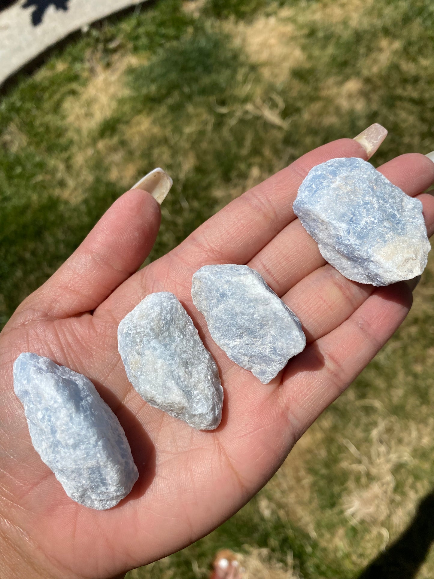 raw blue calcite - 2 pcs