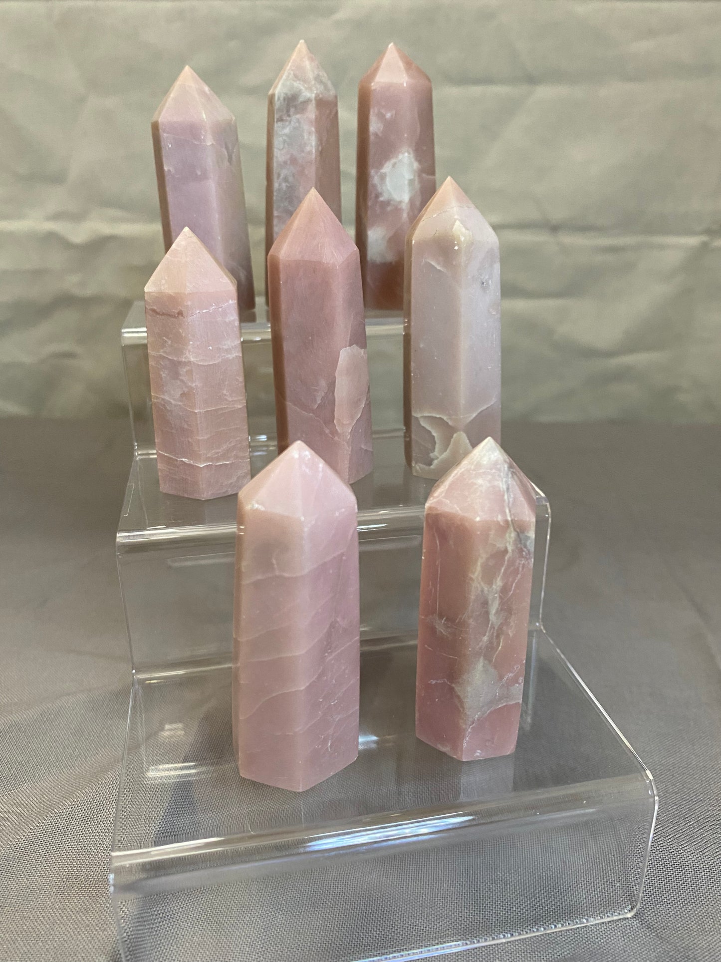 small pink opal tower