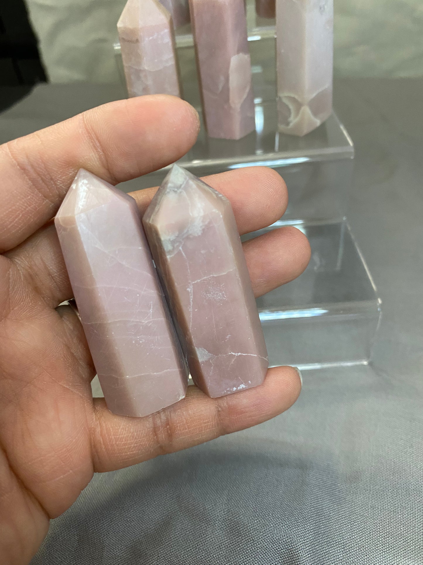 small pink opal tower