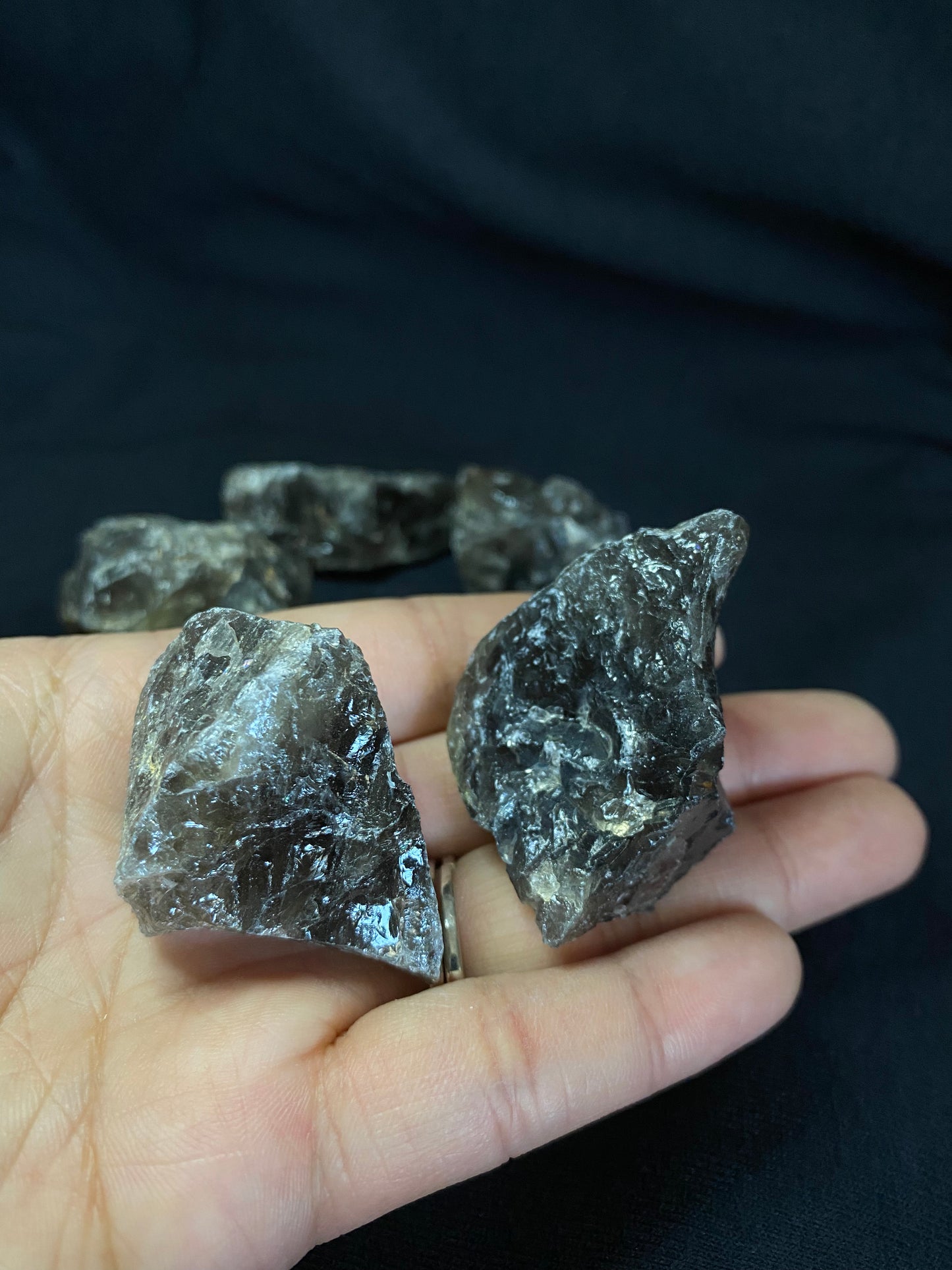 raw smokey quartz - 2 pcs