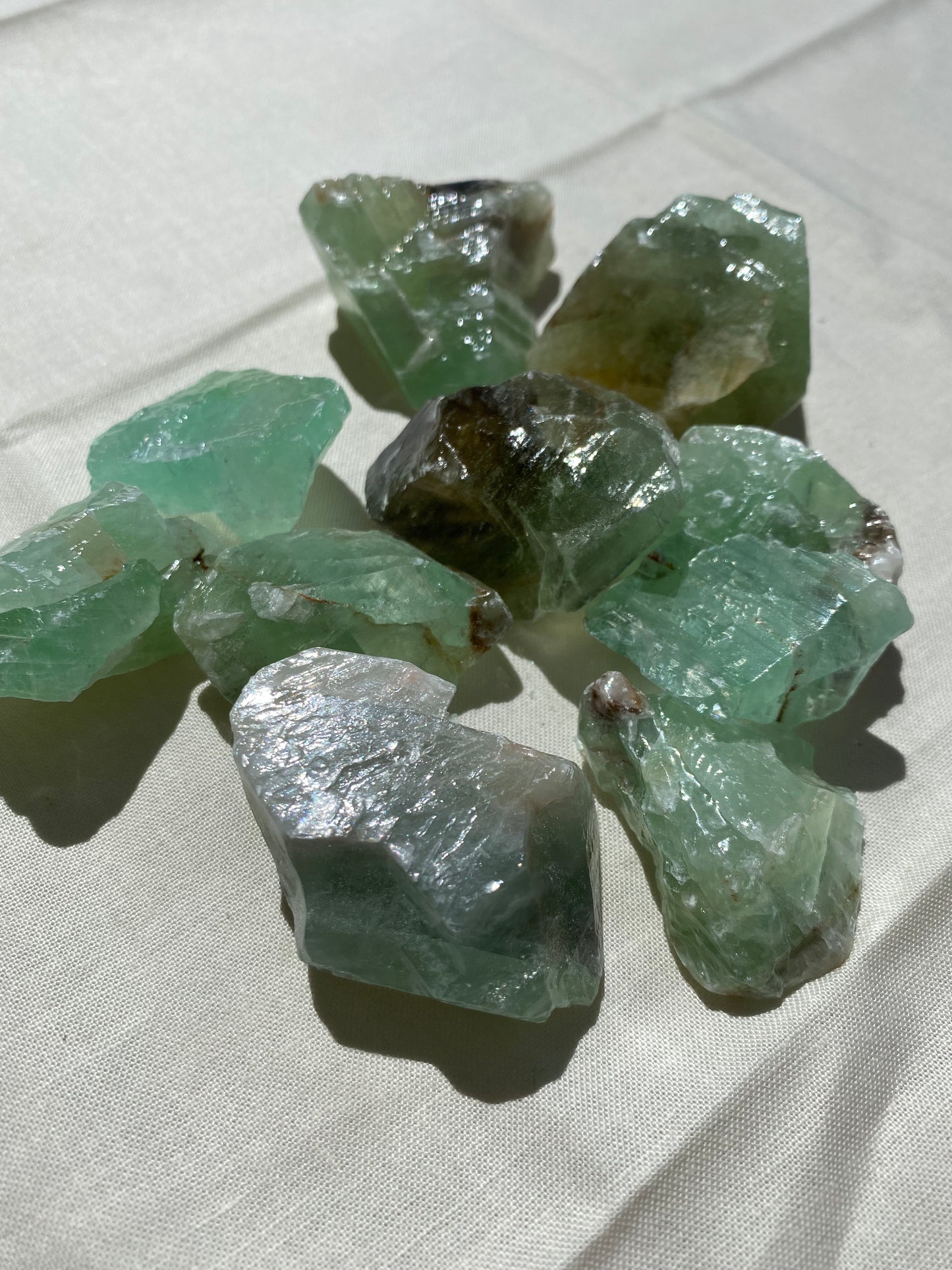 raw green calcite