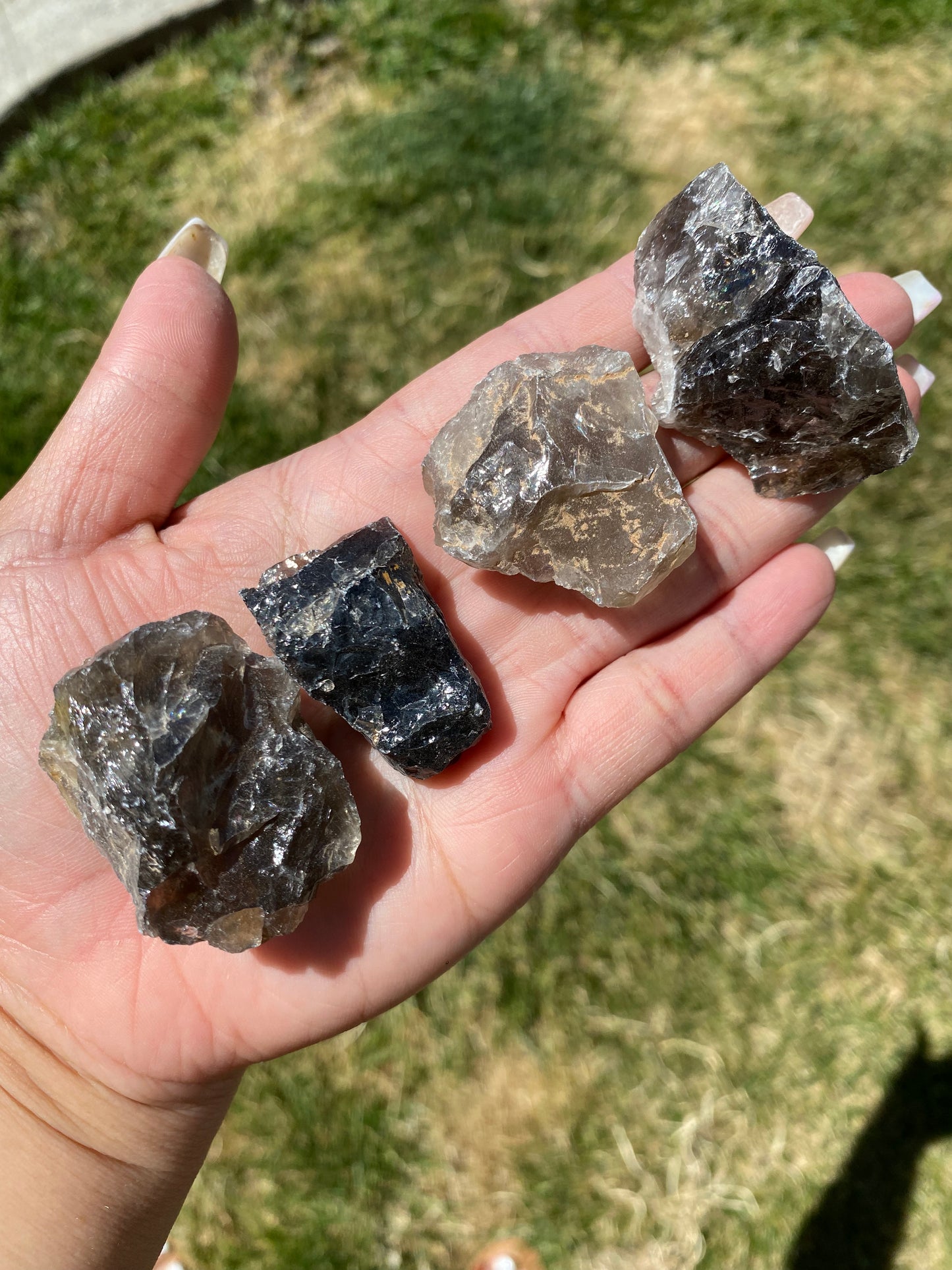 raw smokey quartz - 2 pcs