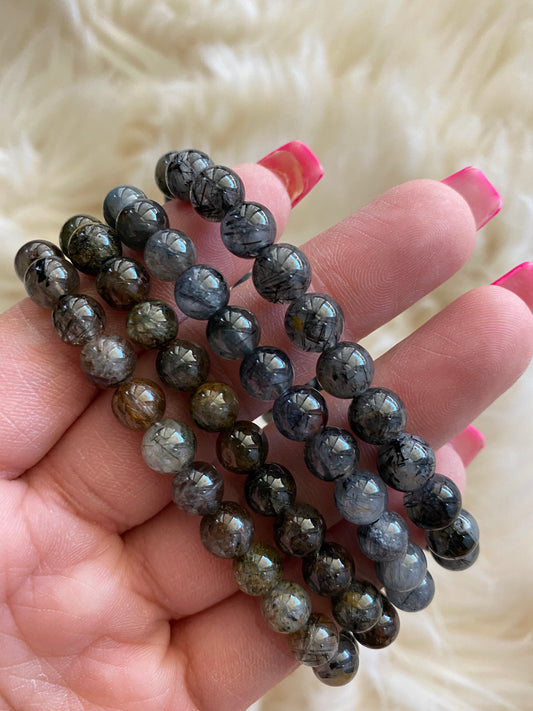 black rutilated quartz bracelet