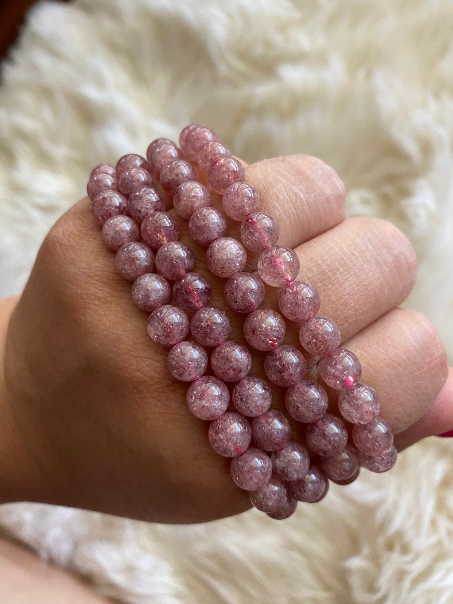 strawberry quartz bracelet